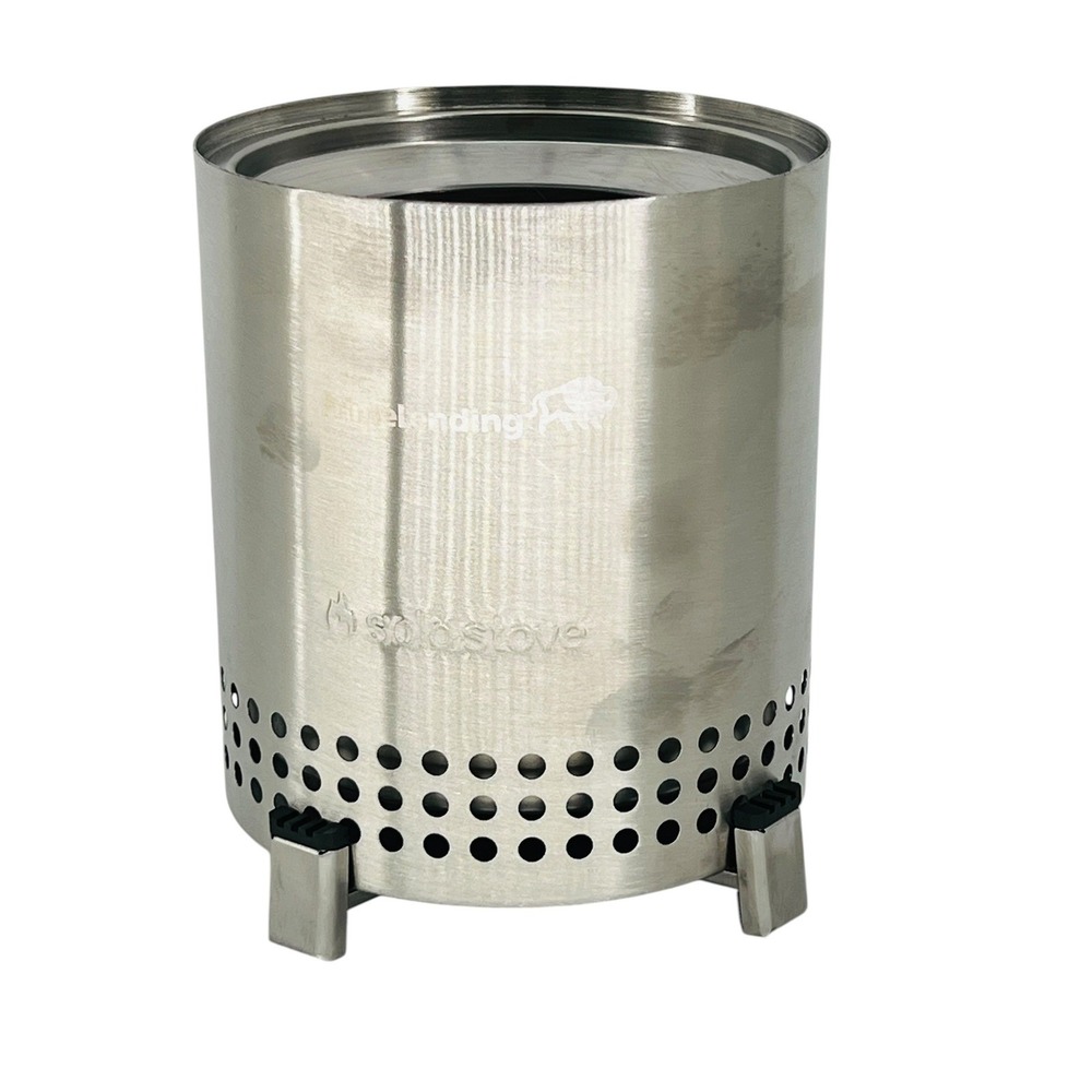 Solo Stove Compact Wood Burning Camp Stove Silver Portable Stainless Hiking Gear